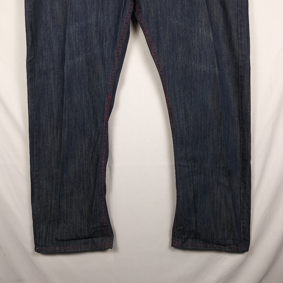 PJ Mark Jeans Men's Size 44 x 30 Relaxed Leather Piping Blue Denim - Picture 4 of 10